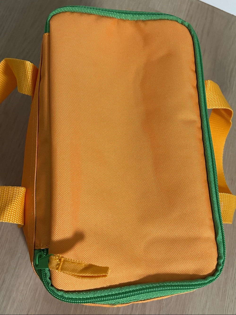 Trader Joe's Mini Insulated Lunch Bag in Bright Orange with Green Accents NEW - Picture 10 of 15